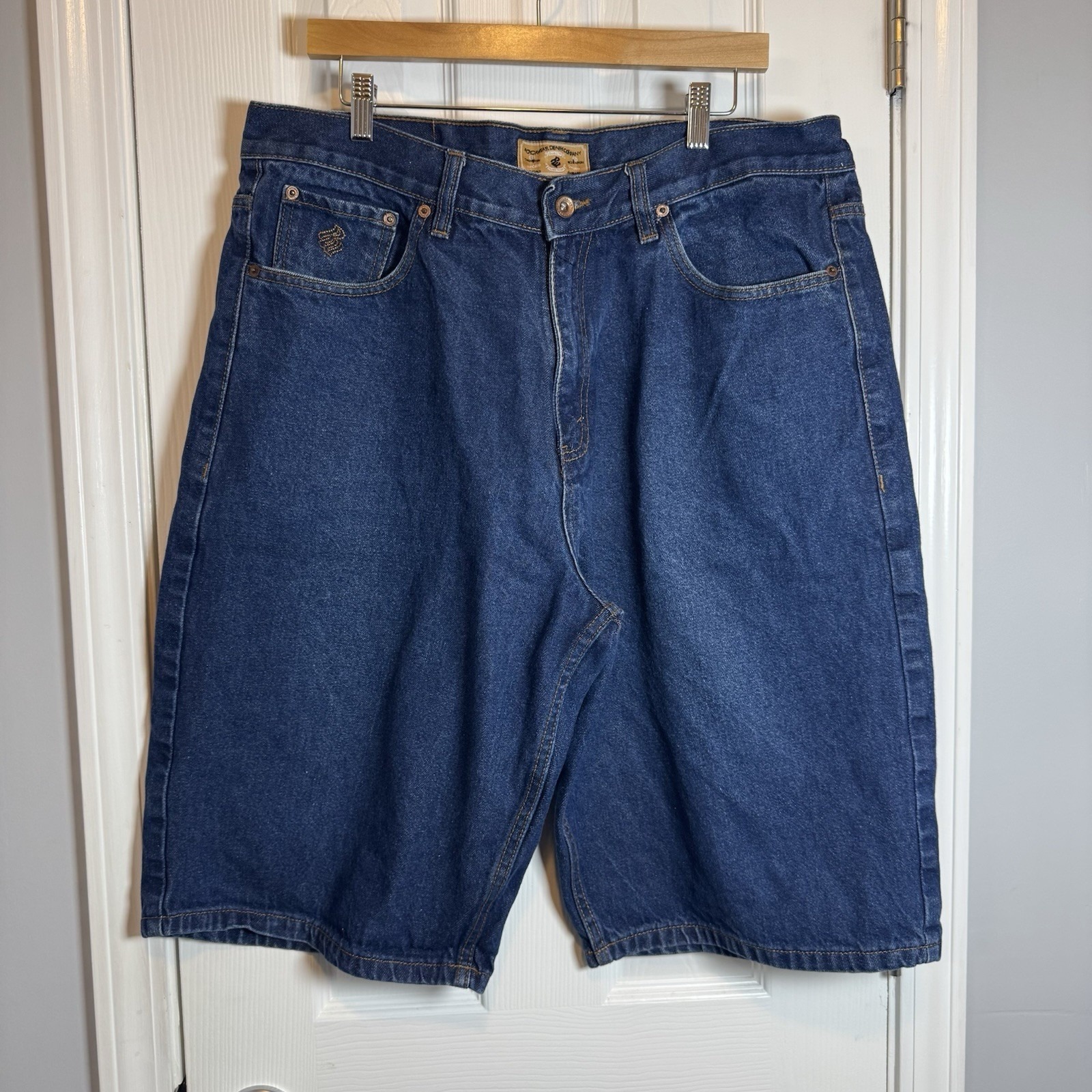 Roca Wear Denim Jean Shorts Men 38 Blue Dark Wash Wide Baggy Hip Hop Y2k